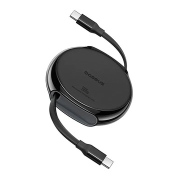 【Baseus 倍思】明途系列 C to C 100W 伸縮充電傳輸線 1M 星耀黑