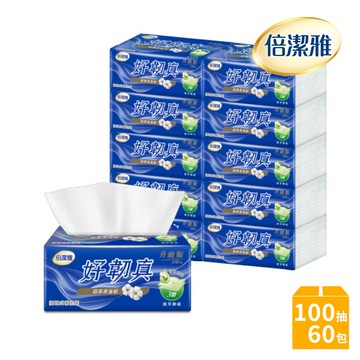 倍潔雅好韌真Plus 3層抽取衛生紙PEFC-茶樹精油抑菌(100抽10包6袋)