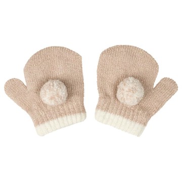 akachan honpo - 手套-毛球-粉紅色-日本製