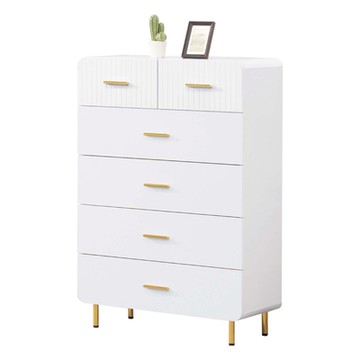 文創集 培亞輕奢白2.7尺六抽斗櫃-80x40x125cm免組