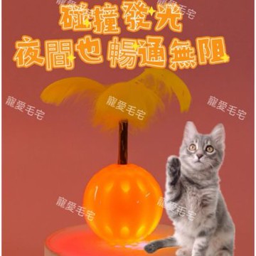 【寵愛毛宅】木天蓼羽毛發光球 咬不爛發光彈力球玩具 逗貓玩具 羽毛球玩具 彈力球貓咪玩具 自嗨逗貓玩具 狗狗發光球