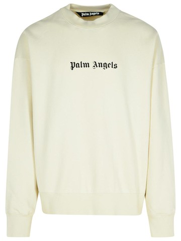 Palm Angels Cream Cotton Sweatshirt