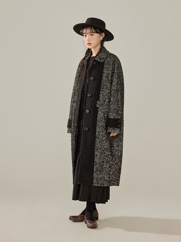 森日【霍夫曼的故事】優雅 羊毛  長款 毛外套 高級感