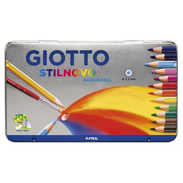GIOTTO STILNOVO 水溶性彩色鉛筆 鐵盒款  12色  1盒