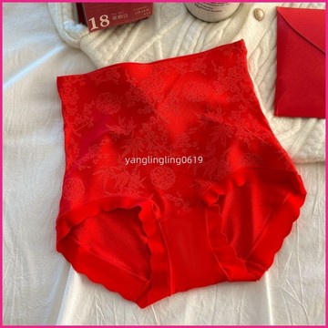 2026新款高腰提臀收腹褲女國風浮雕刺繡性感蕾絲塑形美體蜜桃褲女 TVYA