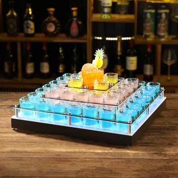 發光彩虹斗酒雞尾酒杯架酒館酒具斗愛心方形杯雞尾酒架酒杯套裝