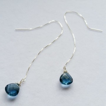 925 silver earring with topaz 超美托帕石 925純銀長耳綫