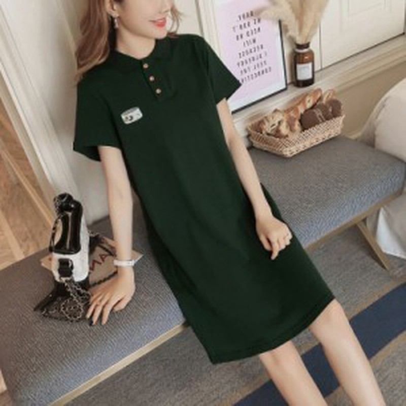 Tシャツワンピース 半袖 レディース 夏ワンピース ロングtシャツ ワンピース ポロシャツ 女性 半袖tシャツ ショートワンピ 通販 Lineポイント最大1 0 Get Lineショッピング