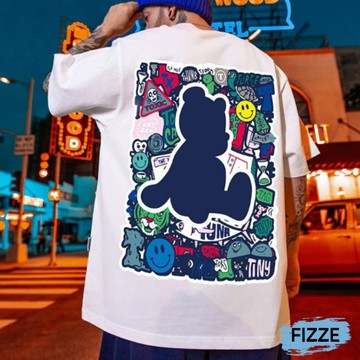 M-8XL 韓版大學t 短t 短袖 男女款大學t 班服 男生衣著 t恤 加大碼情侶裝五分袖ATD1804【Fizze】