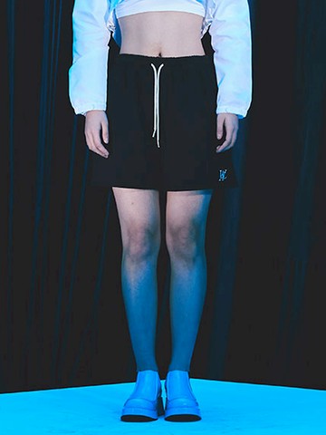 Overdyed set up pants BLACK