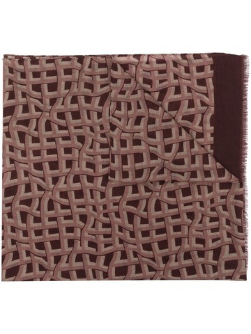 Tagliatore - monogram-print wool scarf - men - Wool/Cashmere - One Size - Brown