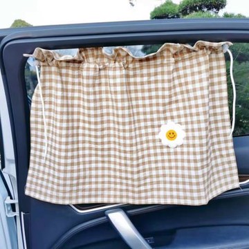 ins北歐風兒童汽車防曬簾刺繡車用窗簾嬰兒寶寶車內擋光簾遮陽簾