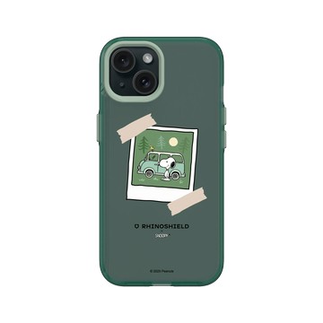 iPhone 15 Clear 憂墨綠 - 史努比 Snoopy - 拍立得-夏日野營趣