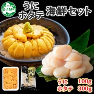 1662. うに チリ産 冷凍 100g ホタテ 300g セット ファミリー ウニ 雲丹 ほたて 生ほたて 帆立 貝柱 貝 海鮮 海鮮丼 送料無料 北海道 弟子屈町 13000円