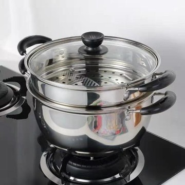 不銹鋼加厚湯鍋煲湯鍋小蒸鍋家用煮粥鍋輔食鍋奶鍋燃氣電磁防燙新