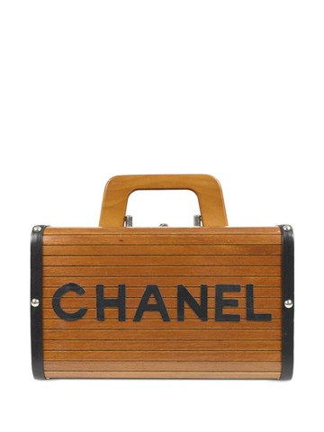 CHANEL Pre-Owned - 1995 logo wooden handbag - women - Wood/Leather - One Size - Brown
