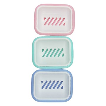 MIKA HOUSE 橘之屋 幸運草香皂盒 內裡塑料  淺粉色 + 綠色 + 淺藍色  1組