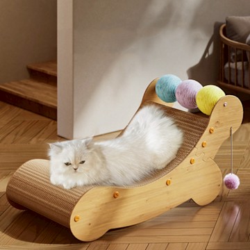 寵愛有家 貓玩具立式耐磨耐抓不掉屑彩球貓抓躺椅