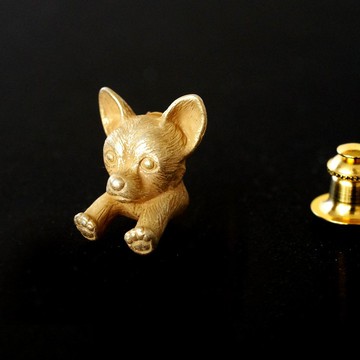 奇瓦瓦狗別針胸針黃銅