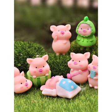 卡通動漫小豬豬手辦治愈系小物件公仔擺件玩偶盲盒創意兒童節禮物