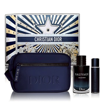 DIOR 迪奧 Sauvage 曠野之心香氛禮盒 聖誕限量版(淡香精100ML+隨身瓶10ML+化妝包)