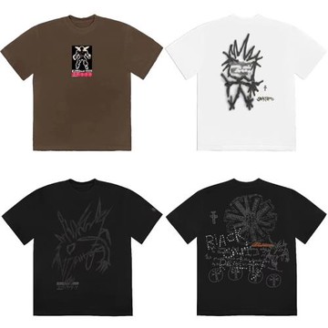 Travis Scott Cactus Jack Balckout卡通涂鴉TS周邊巡演短袖T恤潮