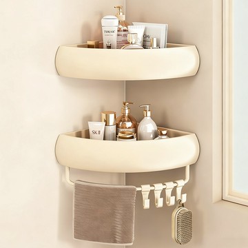 韻潔雅 衛生間置物架免打孔洗手間廁所壁掛牆上三角籃浴室沐浴露收納架子