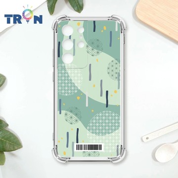 TRON 三星 S21 Ultra 日系和風圓點落雨系列 四角防摔載具殼 軟殼 手機殼