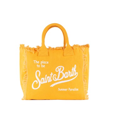 MC2 Saint Barth Vanity Tote Bag In Yellow Cotton Canvas