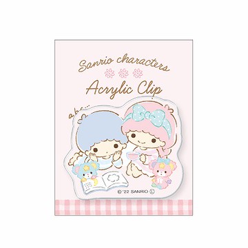 【震撼精品百貨】Little Twin Stars KiKi&LaLa 雙子星~日本Sanrio三麗鷗 雙子星壓克力夾子-看書*02385