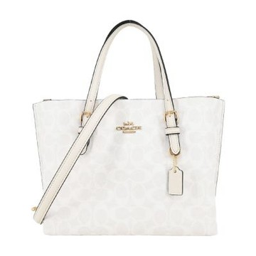 COACH  MOLLIE 25 PVC提花手袋/斜背兩用托特包(雪白)