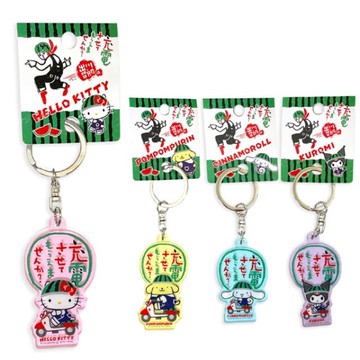 小禮堂 Sanrio 三麗鷗 x 出川哲朗歐兜邁冒險趣 壓克力鑰匙圈 (電動車款) Kitty 布丁狗