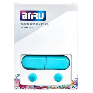 BNRU 3層矽膠降噪耳塞 防水/睡眠 睡覺專用 附收納盒 藍色  1入  1盒