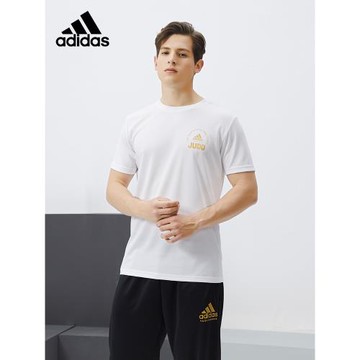 adidas阿迪達斯短袖男籃球運動訓練 夏季新款體恤寬松速干圓領T恤