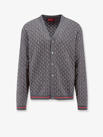 Wool and silk cardigan with gg motif - GUCCI - gender_Man