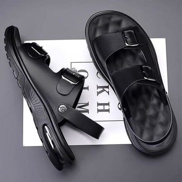 涼鞋夏季男真皮透氣2026新款防滑軟底兩用開車拖鞋男士休閑沙灘鞋