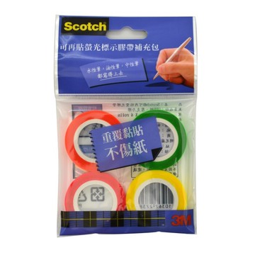 3M Scotch 812 可再貼 螢光補充膠帶 (1入裝)【APP滿額下單10%點數(單一帳號最高5000點)】1/31止