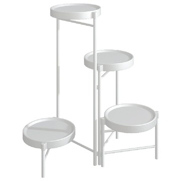 AOTTO簡約折疊四層花架(置物架)白色