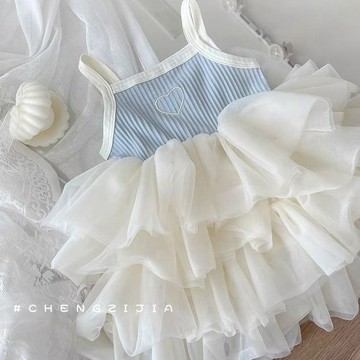 🎀biubiu童裝🎀女童裝吊帶連衣裙夏季新款甜美蛋糕裙寶寶公主裙子蓬蓬裙