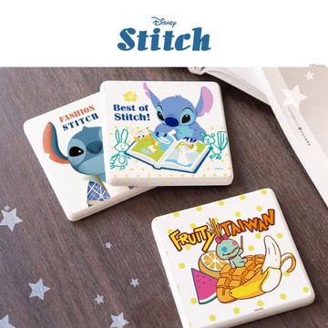 Disney 迪士尼 史迪奇系列 珪藻土杯墊 (2入/組) 愛心包子/水果搖杯/夏季兜風/溫泉賞月