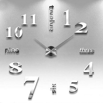 創意 現代簡約 書房 客廳 超大掛鐘表 靜音時尚 DIY墻貼表3D亞克力鐘表 [PP0520011]