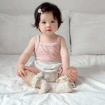 Mini baby🌷現貨🌷童裝 兒童褲子 女童短褲 小童花苞褲 純棉素色 寶寶面包褲 外穿大pp褲