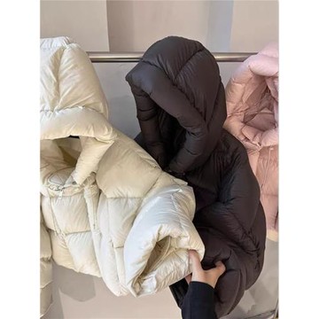 專柜撤回大牌剪標女裝羽絨棉服連帽棉衣2024新款保暖面包服短外套