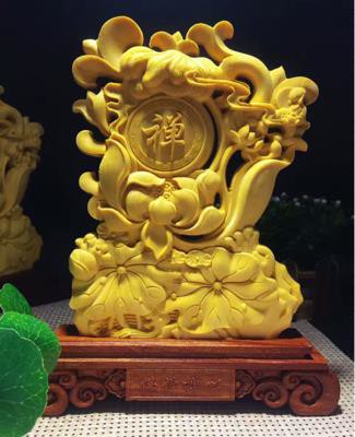 爆款來襲黃楊木悟禪蓮花悟道佛性禪心靜悟禪思擺件1入