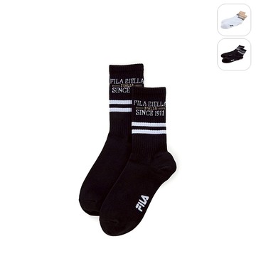 【FILA】造型中筒襪-黑色 SCZ-1301-BK