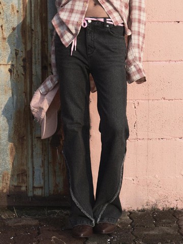 Bootcut Denim Pants Grey