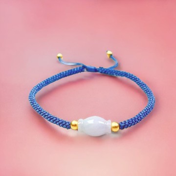 白翡翡翠糖果編織手鍊 | 天然緬甸玉翡翠A貨 | 送禮