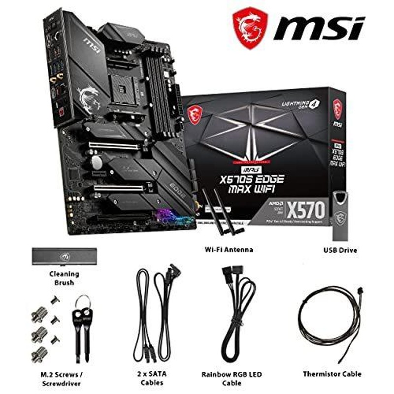 MSI MPG X570S Edge MAX WiFiゲーミングマザーボードATXAMDSocketAM4