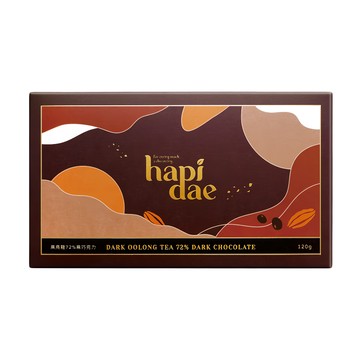 hapidae 黑烏龍72%黑巧克力 小量包裝 方便攜帶 甜而不膩  120g  1盒