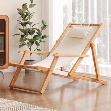 夏季躺椅摺疊免安裝陽臺家用午休便攜沙灘椅戶外帆布露營兩用椅子